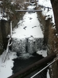 It really is cold when fast flowing water freezes